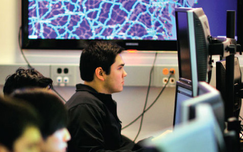 Students working on computers